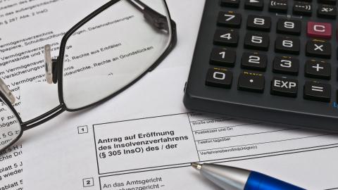 Beispielbild eines Insolvenzantrags.