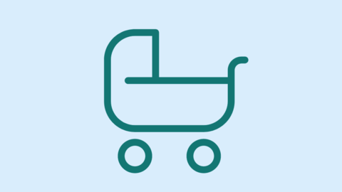 Icon Kinderwagen: Ein stilisierter Kinderwagen