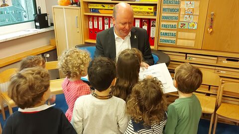 Uwe Becker im jüdischen Kindergarten Rimon.