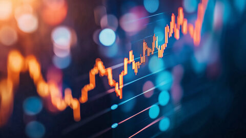 Verlaufsdiagramm mit einem Börsenkurs. Zu sehen ist ein digitales Verlaufsdiagramm mit einem Börsenkurs.