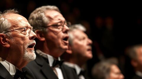 Männerchor  Zu sehen ist ein Männerchor.