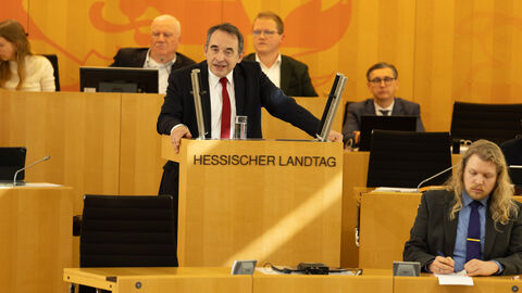 Finanzminister Lorz im Landtag.