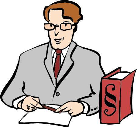 Dieser Mann hat Recht studiert. Er kann einen vor Gericht vertreten.