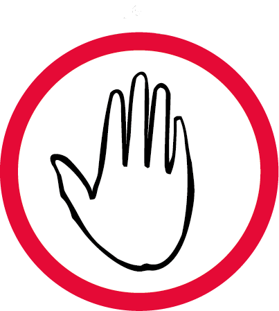 Geh nicht weiter! Bleib draußen!